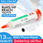 Flux 100% Original KELLYSHUN PCB Soldering Flux 10ml Needle Tube Welding Flux No-Clean Soldering Paste NC 559 558 652 Solder