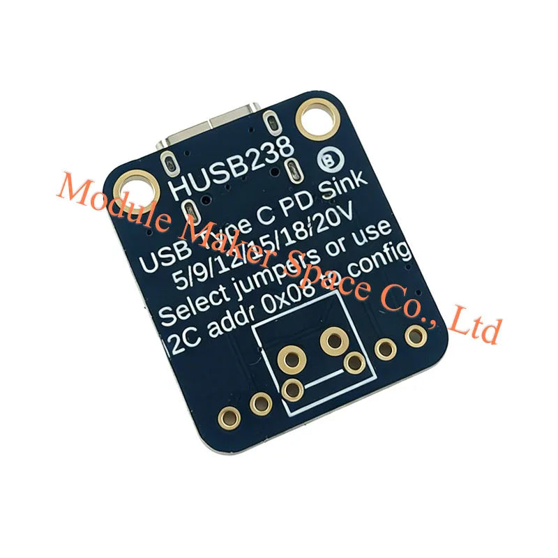 HUSB238 USB C PD Trigger Board I2C Configurable PD Sink Module 5V to 20V 5A 100W USB Type C Power Delivery Breakout
