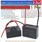 1pcs CBB61 Fan Starting Capacitor 450V 0.8/1/1.2/1.5/2/2.5/3/3.5/4/4.5/5/6/7/8/10/12/15/18/20UF Ceiling Fan Hood Motor Capacitor