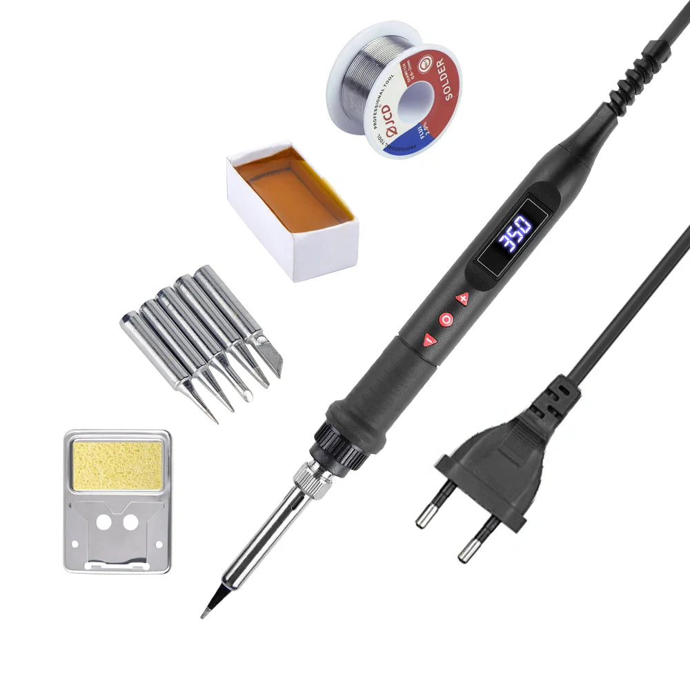 JCD 908U Soldering Iron Kit LCD Display 80W Adjustable Temperature Portable Soldering Iron 220V/110V Welding Tool