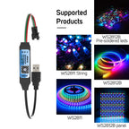 USB SP621E Mini Bluetooth LED Controller Smart APP Magic Color Dimmer SPI Addressable Digital IC for WS2812B 2811 5050 LED Strip