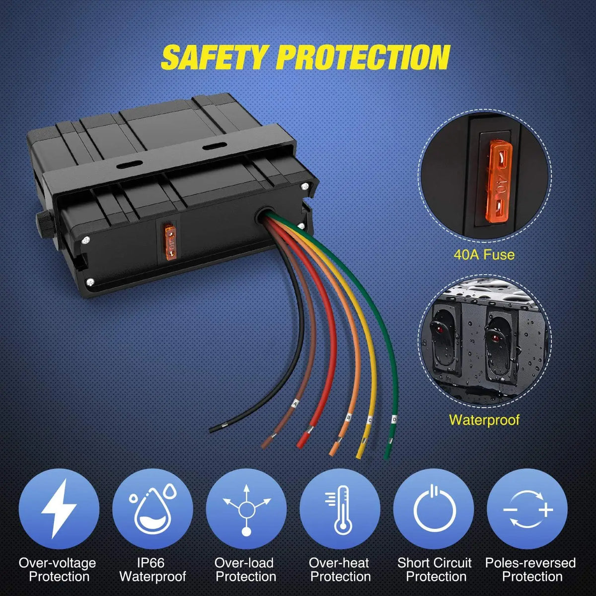Nilight 4/6 Gang SPST Rocker Switch Panel, 12V 24V 20A Toggle Switch Box, Heavy Duty Control Panel for Automotive, Marine, RV & SUV