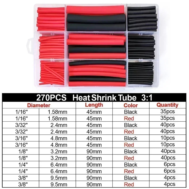 DIY Repair Heat Shrink Tube Assortment 3:1&4:1 Dual Wall Adhesive Flame Retardant Insulator For All Kinds Electrical Wire Cable