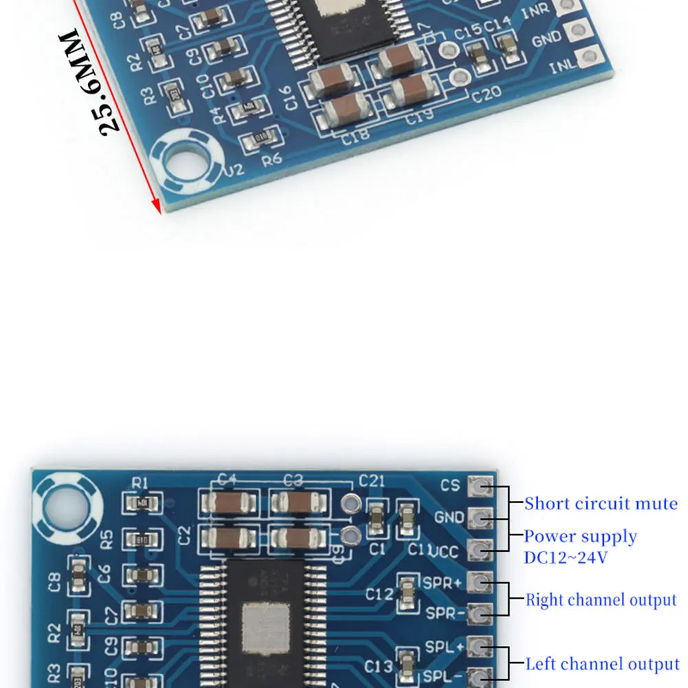 TPA3116D2 XH-M562 50W+50W 2.0 Channel Digital Stereo Audio Power Amplifier Board DC 12-24V