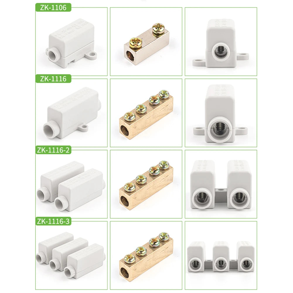 60A/400V 1-6mm2 Quick Butt Wire Connector High Power 100A/1000V 2.5-16mm2 Electric Cable Splicing Terminal Block Junction Box