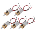 AT19-N20 Mini Micro Metal Gear Motor Set 5Pcs DC 3V-6V Gearwheel Included Full Metal Reducer 60RPM Slow Speed Toy