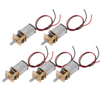 AT19-N20 Mini Micro Metal Gear Motor Set 5Pcs DC 3V-6V Gearwheel Included Full Metal Reducer 60RPM Slow Speed Toy