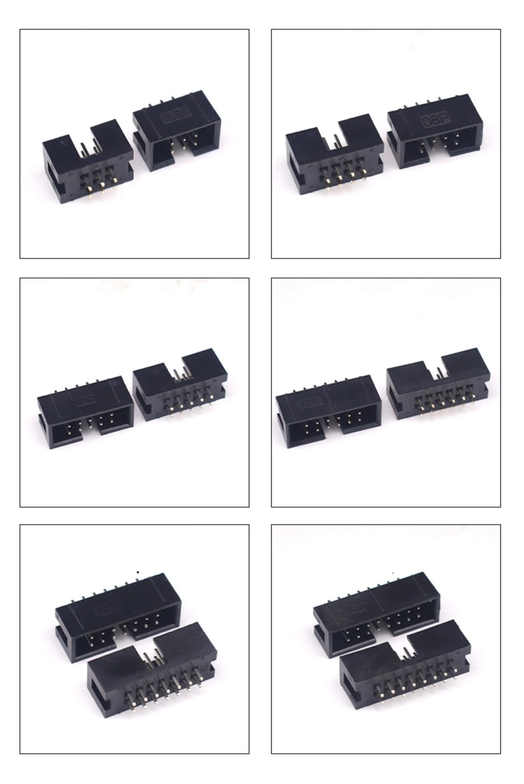 10PCS IDC/JTAG 2.54 DC3 Male Pin PCB Header Connector 2*3/4/5/6/7/8/26/40P Straight Shrouded Socket Box header pitch 2.54mm