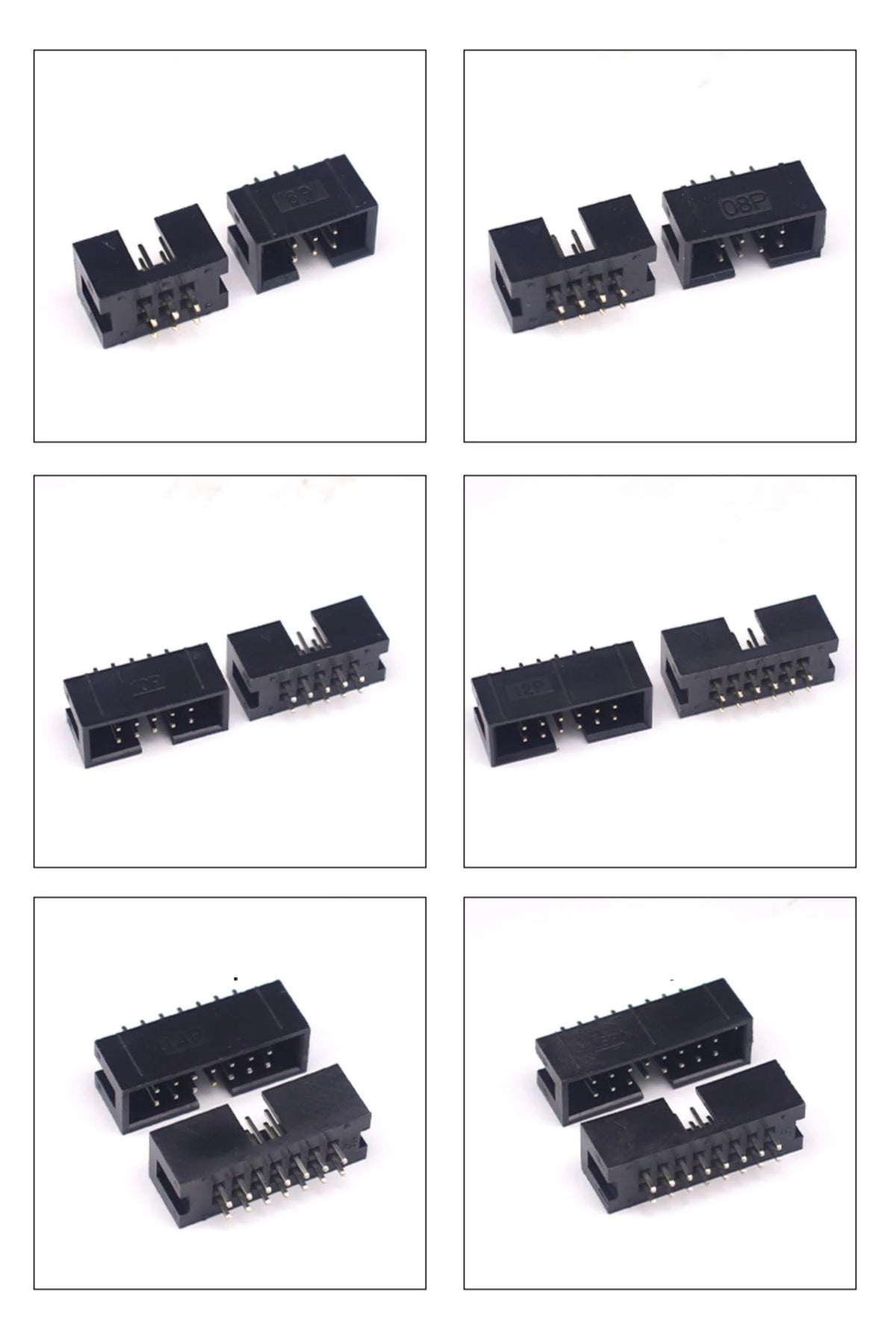 10PCS IDC/JTAG 2.54 DC3 Male Pin PCB Header Connector 2*3/4/5/6/7/8/26/40P Straight Shrouded Socket Box header pitch 2.54mm