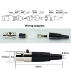 1Pcs High Quality Mini XLR 3 4 Pin Female Plug Small XLR Audio Microphone Connector for MIC Soldering Straight