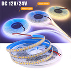 DC 12V 24V SMD 2835 240Leds/M LED Strip Waterproof IP65 IP21 Warm/Natural White Home Decor Flexible Ribbon Tape Light
