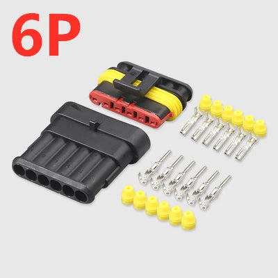 1/5/10Sets 1P 2P 3P 4P 5P 6Pins Way AMP 1.5 Super seal Waterproof Electrical automotive Wire Connector Plug for car Motorcycle