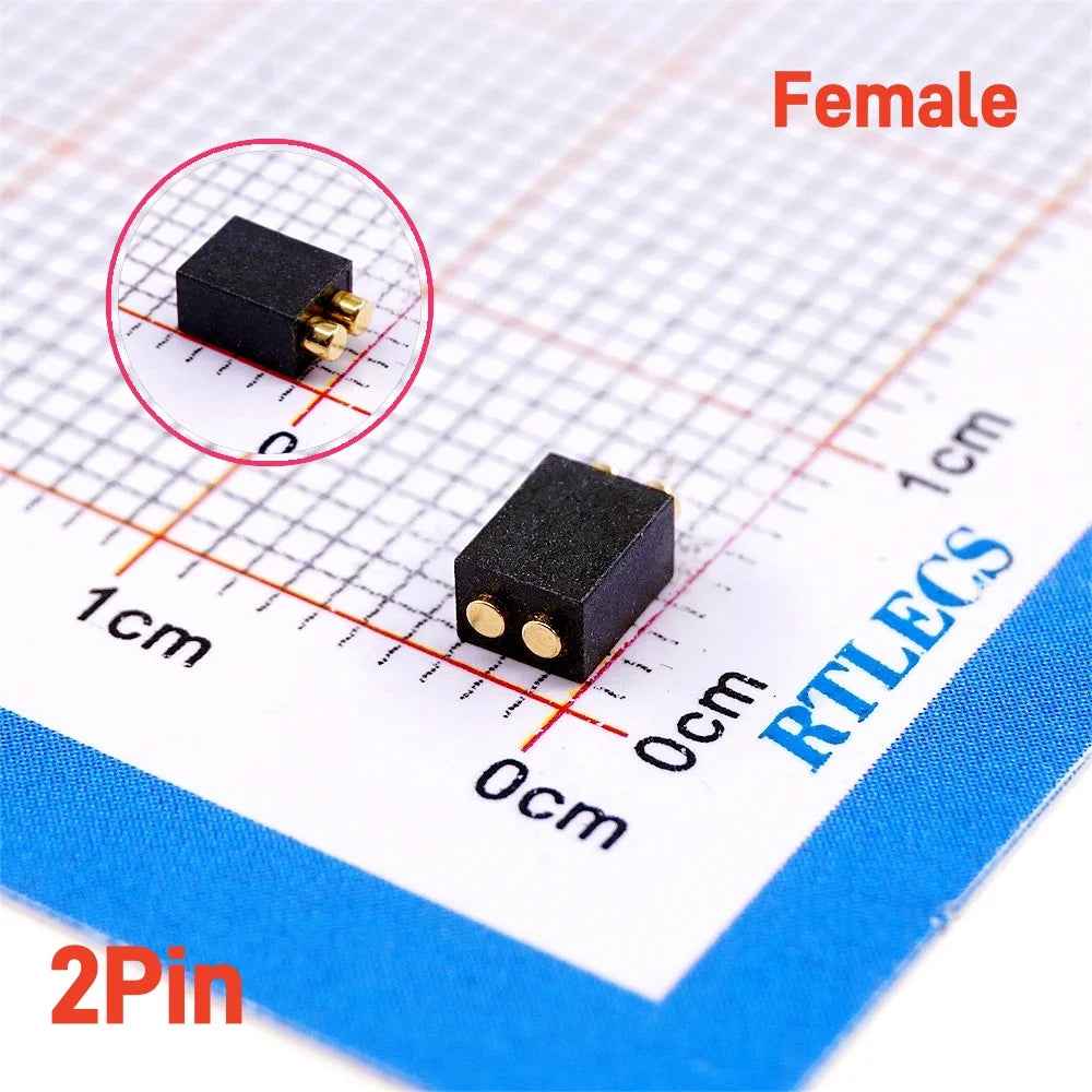 2 5 20 Pcs Spring Loaded 1.27 MM Pitch Pogo Pin Connector 2 5 6 8 10 Position Male Pad PCB Header Single Row Through Holes Probe