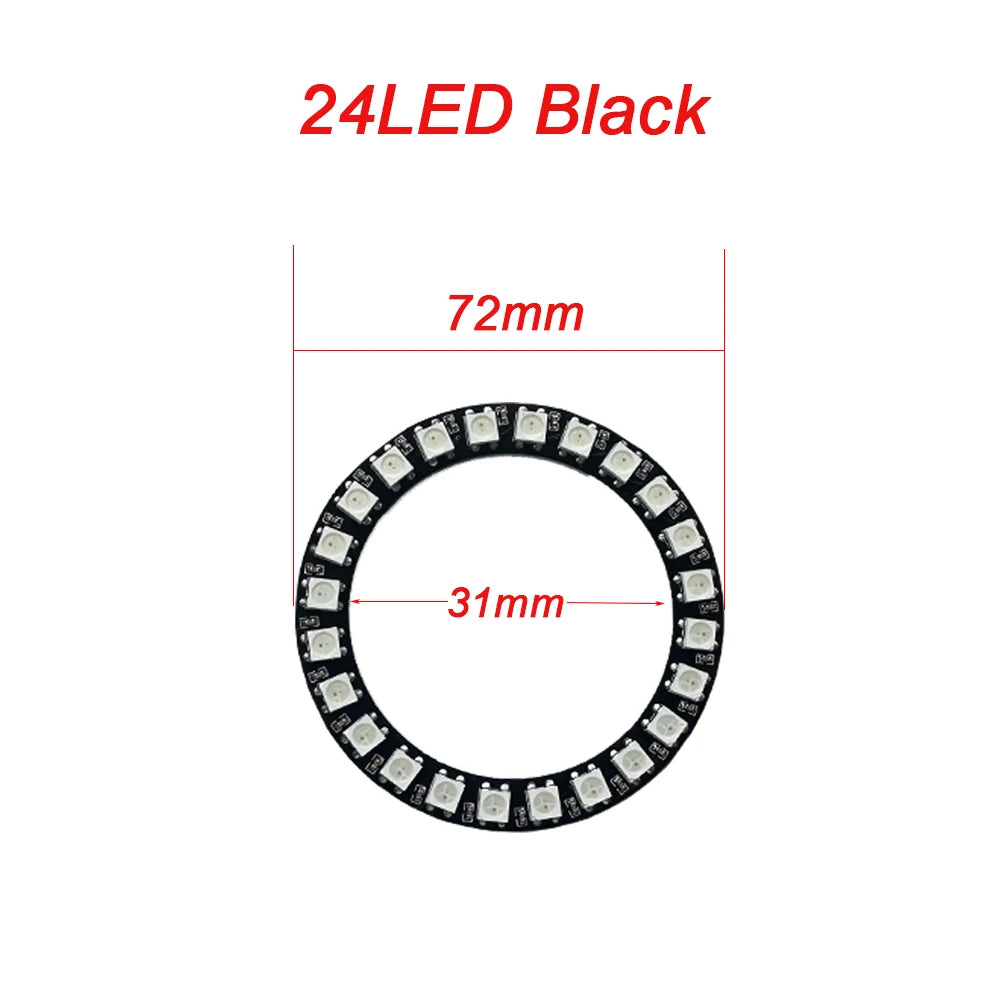 WS2812B Addressable LED Pixel Ring 8 to 241Leds WS2812 5050 RGB LED Diode Ring Color IC Built-in LED