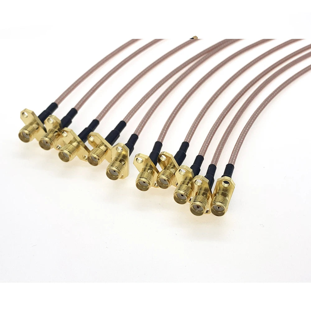 2PCS MMCX to SMA/RP-SMA Female Flange Panel Mount RG316 Pigtail FPV Antenna Extension Cord for TBS Unify PandaRC VTX