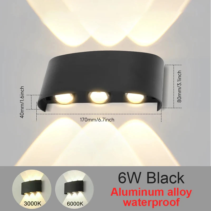 LED Wall Sconces 2W/4W/6W/8W/10W Modern Wall Light, Hardwired Aluminum Wall Lamp,Black Up Down Wall Mount Lights for Living Roo