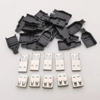 10Pcs USB 2.0 Type A 4 Pin Male Female Assembly Adapter Connector Soldering Type 5V USB-A Plug Socket Charging Data DIY Repair
