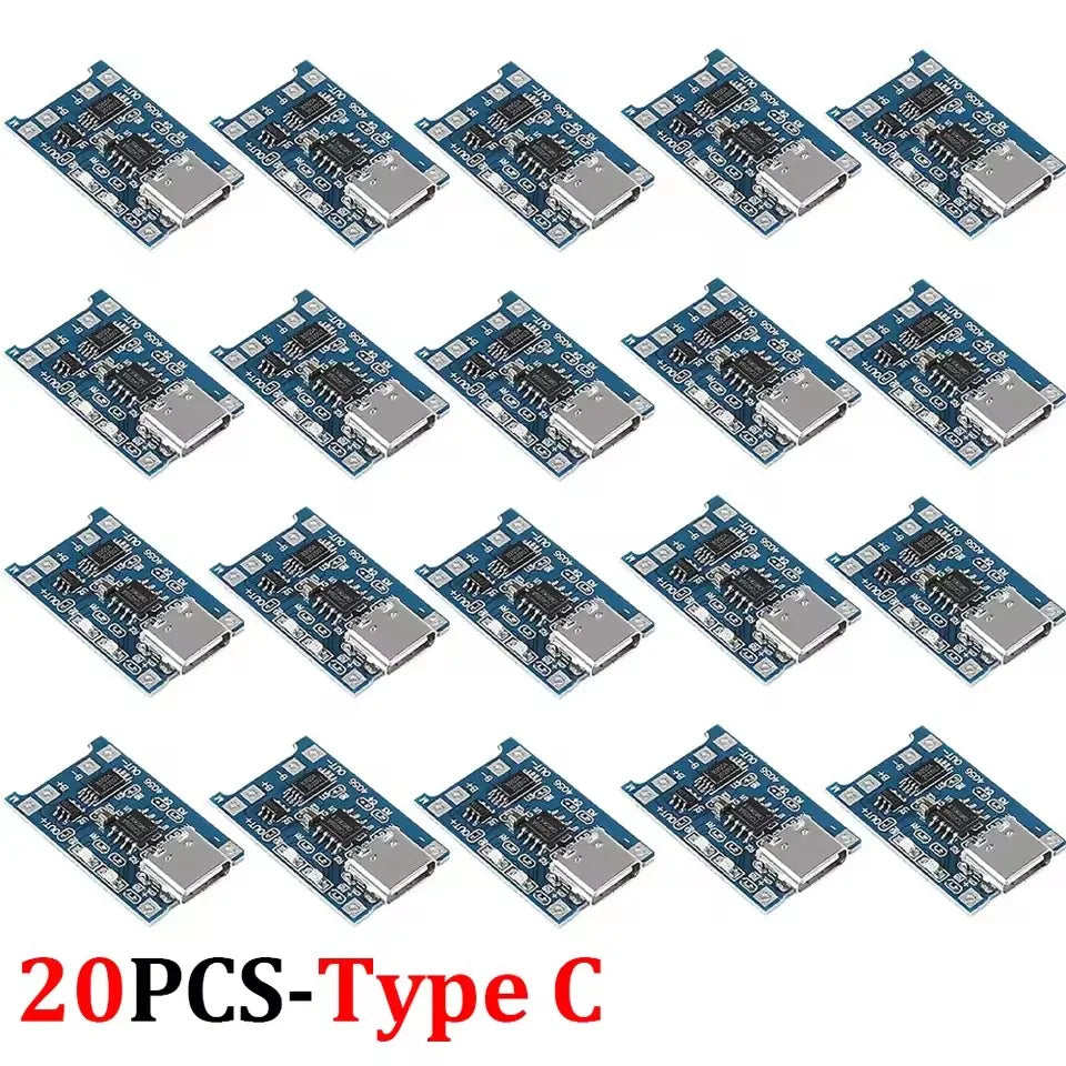 USB Type-C TP4056 Charging Modules 5V 1A 18650 Lithium Battery Charger Board with Protection Features Micro USB/Type C Interface