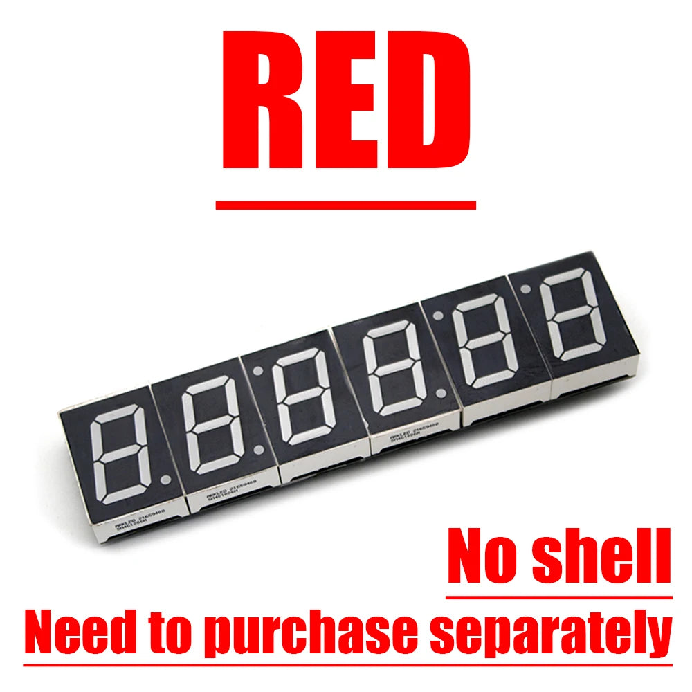 6Bit Digital Clock 1inch Led Digital Tube Time 12/24 Hour Display Mode Hour Minute Seconds DS3231 Chip Clock Type-C USB POWER