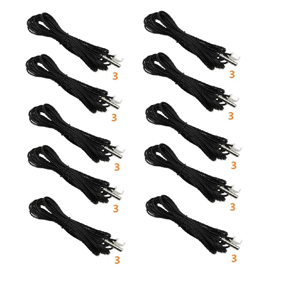 10pcs 10K Ohm 1% 3435 Thermistor Temperature Sensor Cylinder Probe With Wire Thermistor Temperature Sensor Waterproof
