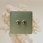 Avoir Bronze Brushed Toggle Switch 1-4 Gang 2 Way Metal Lever Wall Light Switches Standard Plug Adapter Electric Socket With Usb