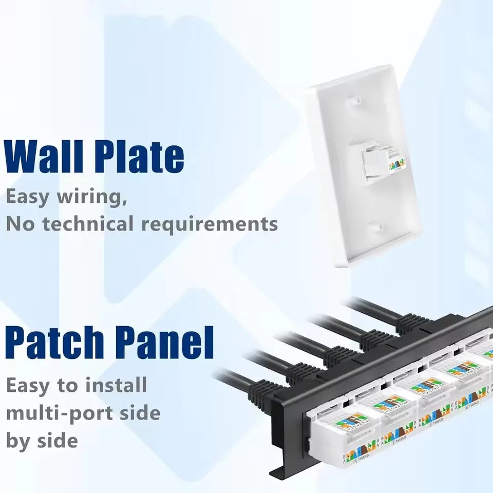 1-10PCS Cat6/Cat5e Ethernet Keystone Jack No Punch-Down Tool-Less RJ45 Module Coupler Ethernet Module Female Jack Wall Adapter