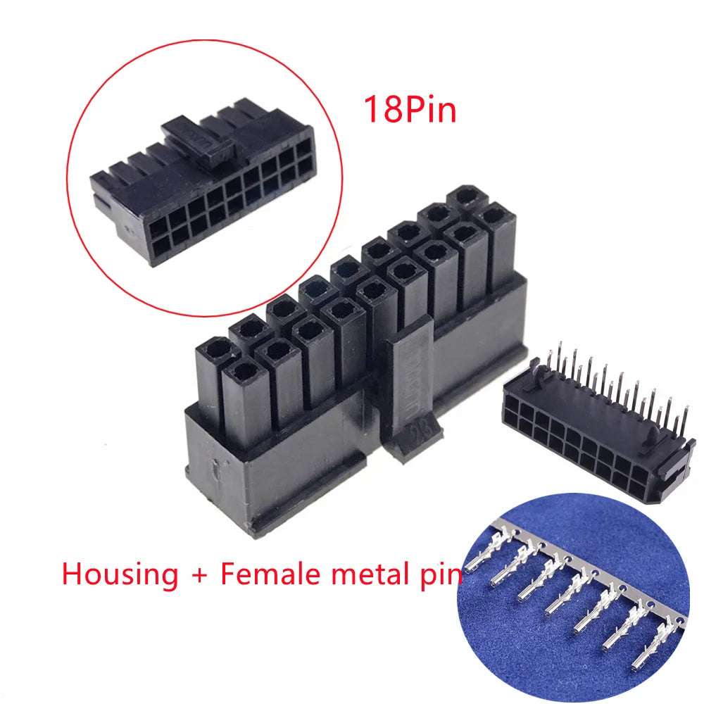 10Sets Micro-Fit 3.0 MM Receptacle Housing Dual Row 2 4 6 8 10 12 14 16 18 20 24 Circuits + Right Angle Header + Crimp Terminal