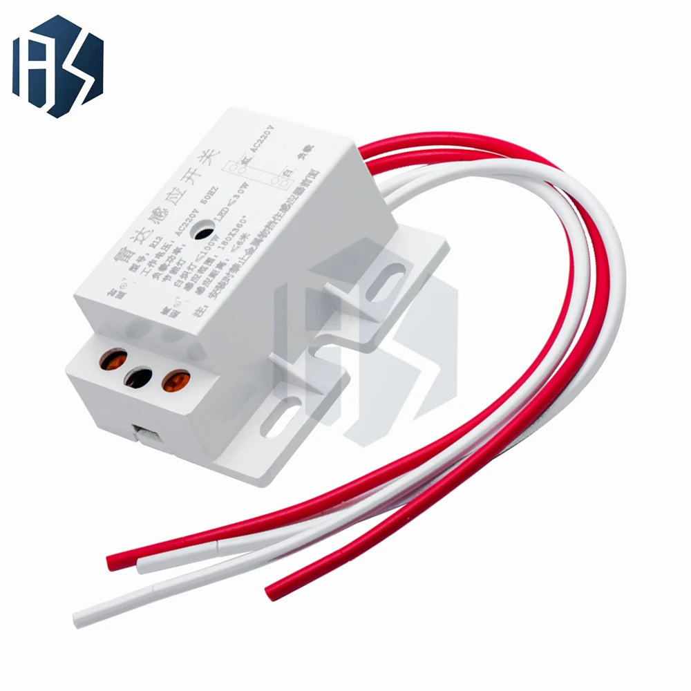New 220V AC 50Hz Auto Infrared Sensor Switch PIR Microwave Radar Body Motion Sensor Module Adjustable For Time Distance Range