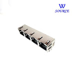 2PCS Metal RJ45 Network Jack PCB Vertical Female Socket Connector DIP 1X4 with LED Network Jacks for Enhanced Networking