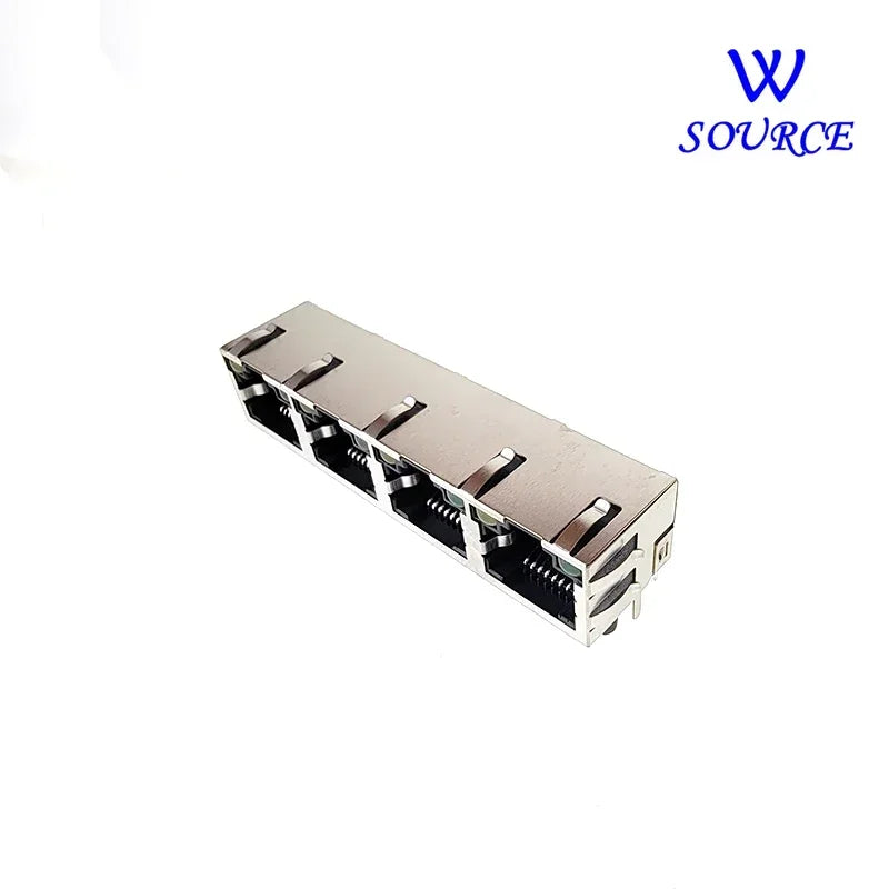 2PCS Metal RJ45 Network Jack PCB Vertical Female Socket Connector DIP 1X4 with LED Network Jacks for Enhanced Networking