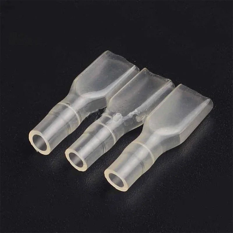 50/100/200pcs Female Spade Quick Splice Crimp Terminals 6.3mm Crimp Connector Non Insulated Terminal