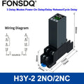 Dual Digital Timer Relay H3Y Cycle Time Control Power On Delay Timer DC12V DC24V AC220V 8Pin 14Pin with Socket Base