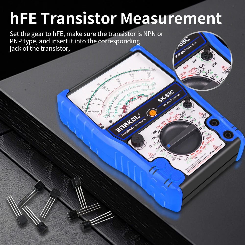 Snakol Pointer Multimeter AC/DC 2500V Volt-Ammeter Professional Analog Multimetro Resistor Tester With Coat Electrician Tool