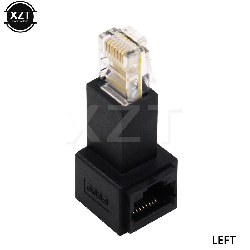 Up Down Left Right Angled 90 Degree 8P8C FTP STP UTP Cat 5e RJ45 Lan Ethernet Network Extension Male to Female