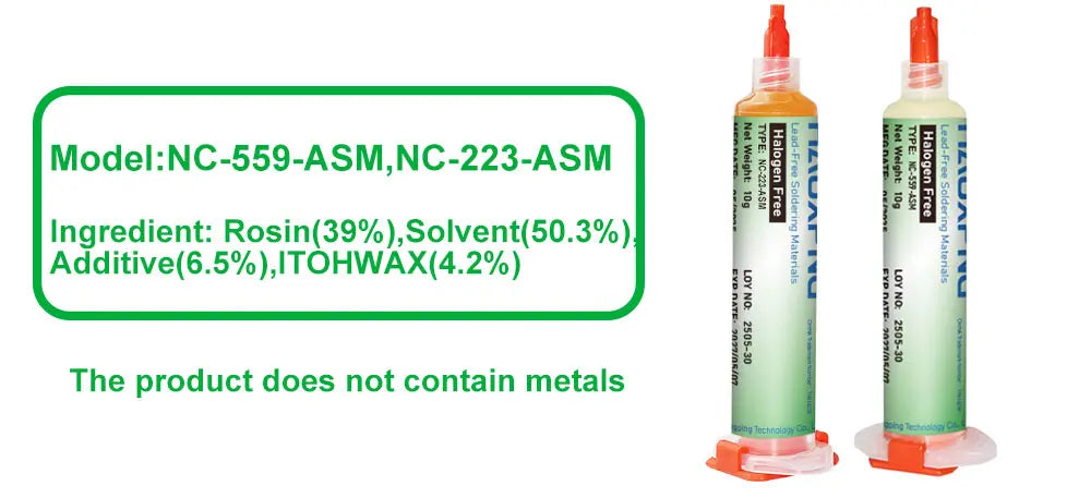 Original NC-559-ASM 10g No Clean Flux for Soldering SMD BGA Reballing Soldering Flux