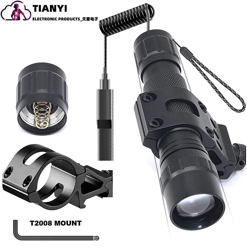 Zoomable LED Infrared Tactical Flashlight Night Vision Rechargeable Waterproof Hunting Torch 850nm/940nm IR Flashlight