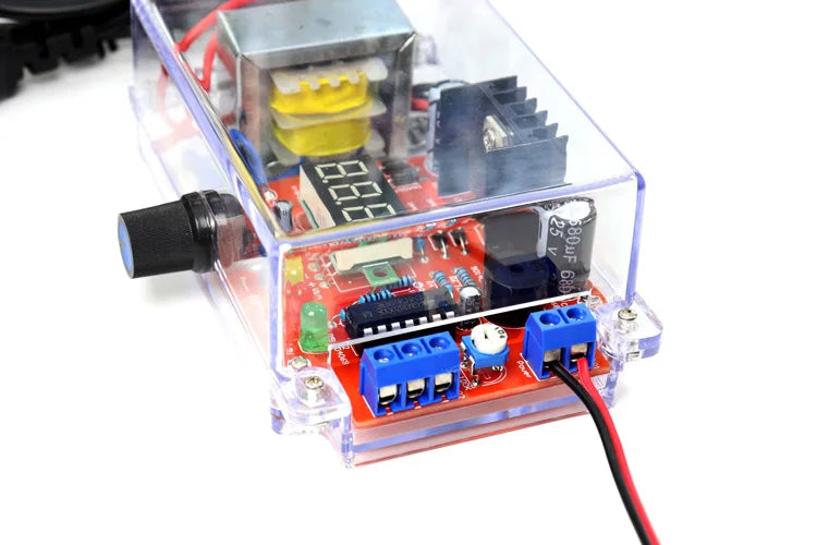 Electronic DIY LM317 Adjustable Voltage Regulated Kit DC Step-down Power Supply Making Parts With Case Soldering Assembly 220V