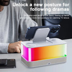 Domars Wireless Charger with Colorful Night Light and Built-In Audio Speaker Supports Fast Charging for Smartphones Earphones