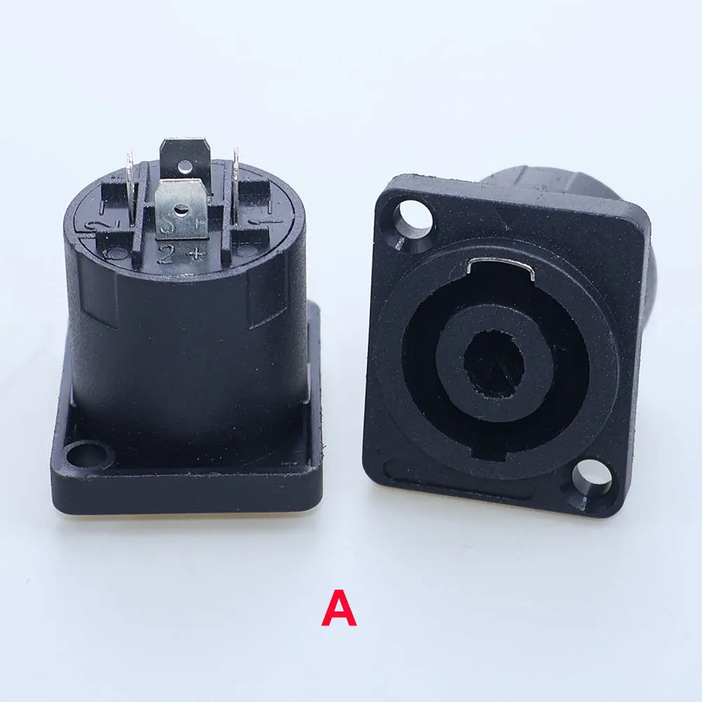 4 Pin Speakon Panel Mount Board Female Jack Socket Connector XLR Audio Cable Wire Adapter Nut Loudspeaker Amplifier Converter