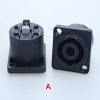 4 Pin Speakon Panel Mount Board Female Jack Socket Connector XLR Audio Cable Wire Adapter Nut Loudspeaker Amplifier Converter