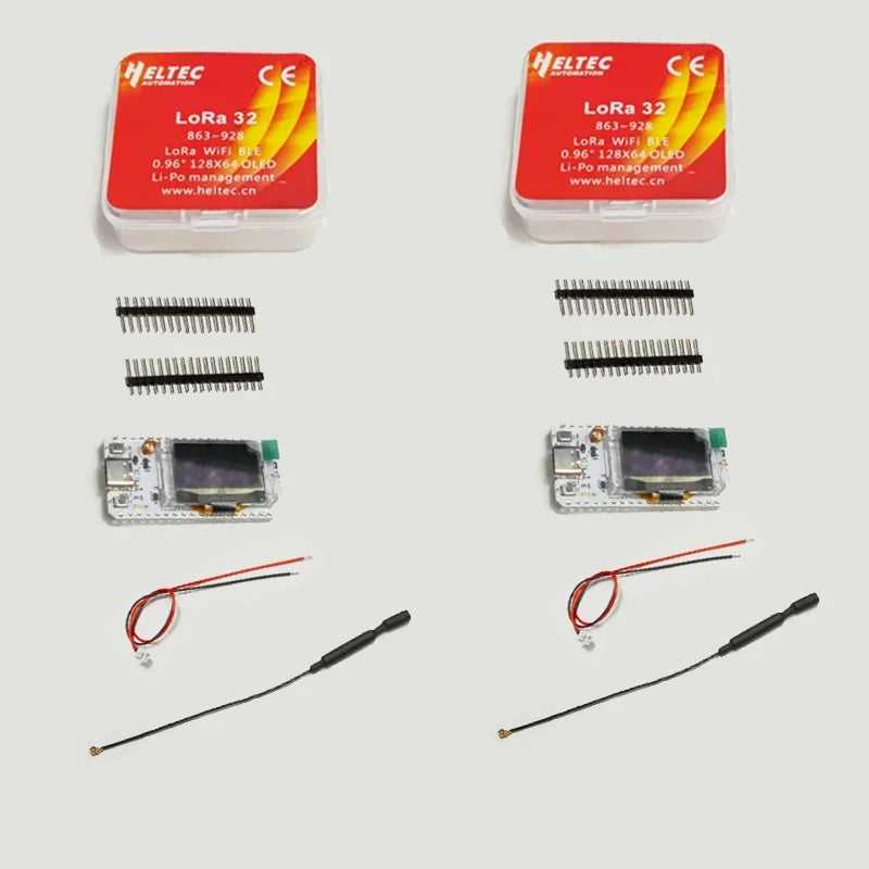 2PCS IOT 433-510 868MHz-928MHz SX1276 ESP32 LoRa 0.96 Inch Blue OLED Display  WIFI Lora 32 V3 Development Board for Arduino 2PCS