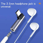90 Degree Right Angle USB C to 3.5mm Audio Jack Adapter, Type-C Male to 3.5mm Female Headphone Aux Converter
