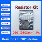 Resistor Kit 0201 0402 0603 0805 1206 1210 1812 2010 2512 SMD Resistor Package 24values*20PCS=480PCS 1% Sample Kit Resistor