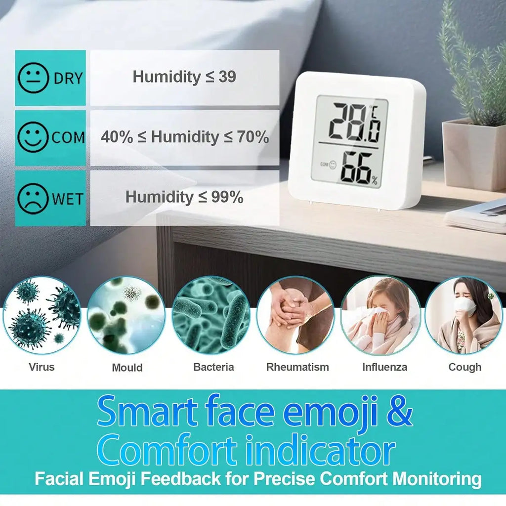 1/2/3pcs Small Digital Hygrometer Indoor Thermometer Environment Temperature Humidity Meter Monitor For Home Office Reptile Terrarium, Indoor Thermometer