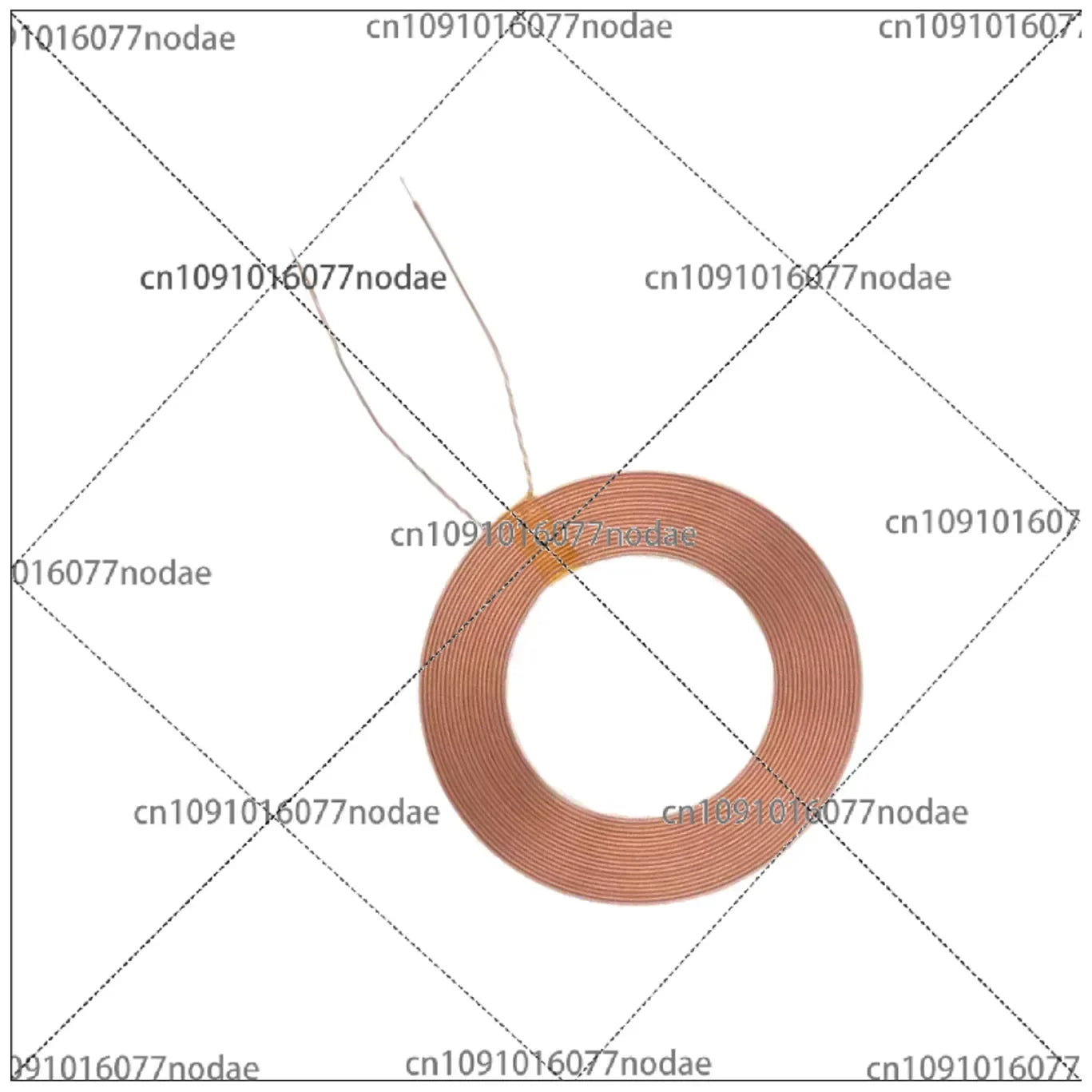 10PCS OD 50mm Hollow Copper Power Bank Inductor Coil 20uh Inductance Toroid Coil Qi Flat Diy Induction Charging Coil