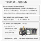 AAAE  T3S3-LR1121/2.4G V1.2 - LoRa2.4G SX1280 Equipped with 0.96 Inch OLED Development Board Module