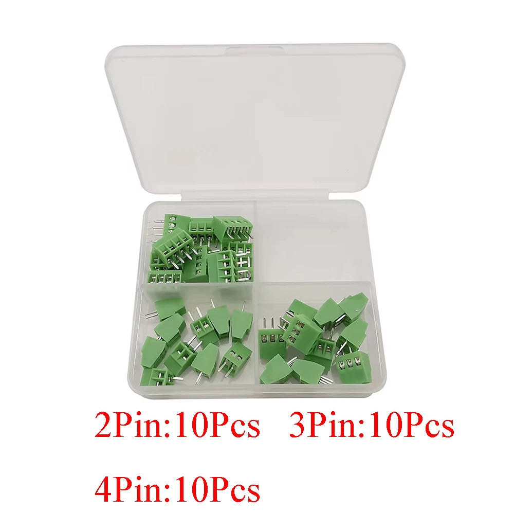 1 Box KF128 2.54mm Mini PCB Screw Terminal Block Connector KF128-2.54 2P 3P 4P 5P 6P 7P 8P 9P 10P 12P for 26-18AWG Cable