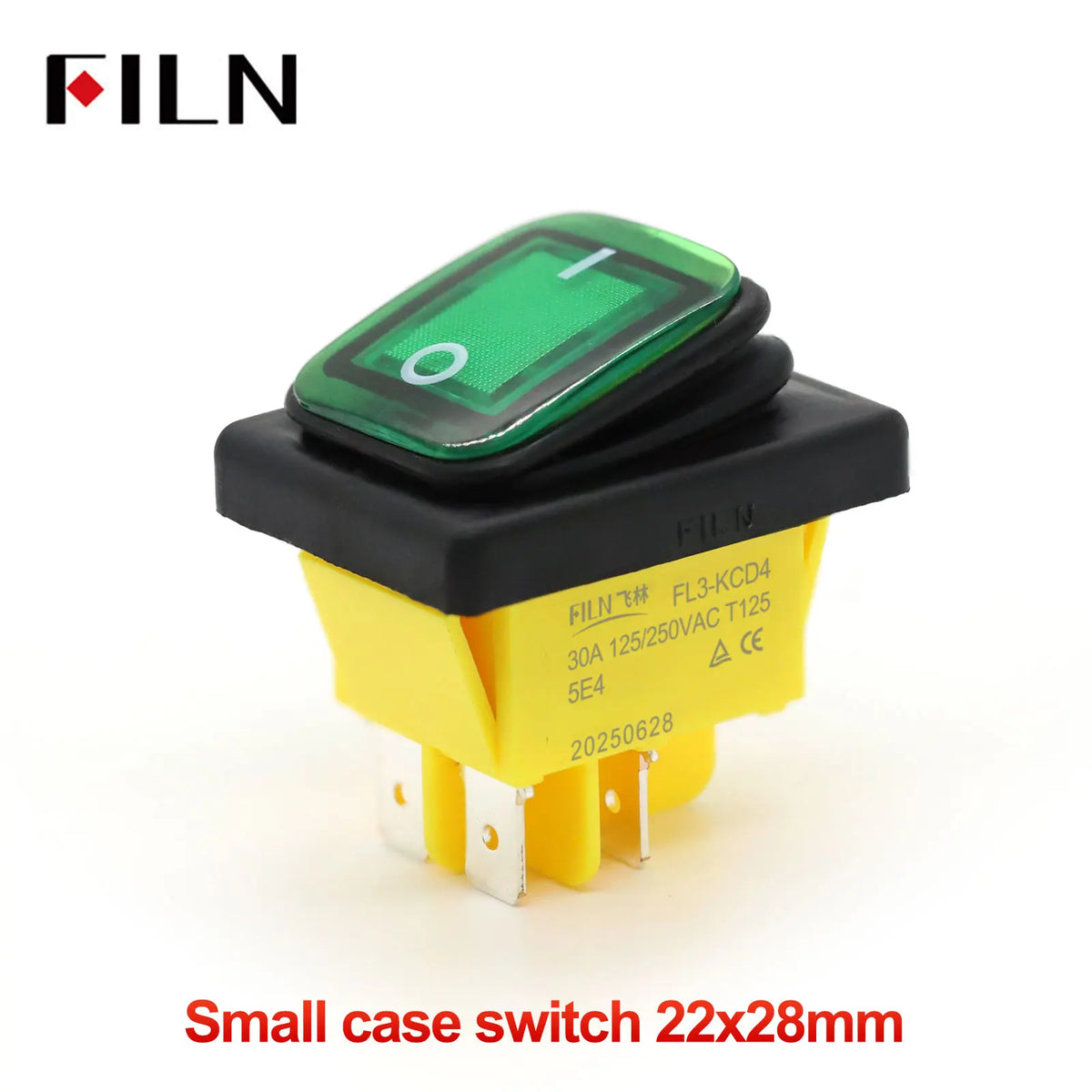 FILN Heavy Duty IP68 Waterproof LED Toggle Rocker Switch T8530A12V/220VRed/Blue/Green ON/OFF Ideal for Car & Marine Use