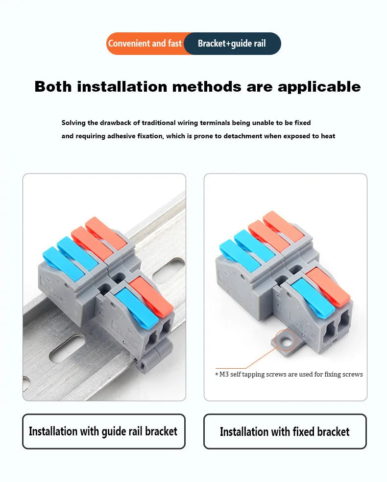 1/5PCS Wire Connector Electrical Cable Led Connectors Mini Terminals Blocks Quick Wiring Push-in Docking Butt Electrician Tools