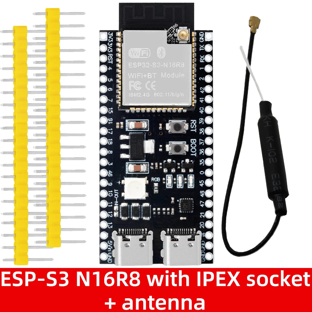 ESP32-S3 WiFi Bluetooth BLE 5.0 Mesh Module ESP32-S3-Dev-Kit-C-1 Development Board Compatible with for Arduino